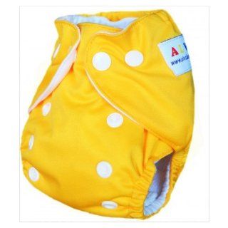 Alva Newborn AIO Waterproof Washable Reusable Solid Pocket Cloth Diapers, Yellow  Baby Diaper Covers  Baby