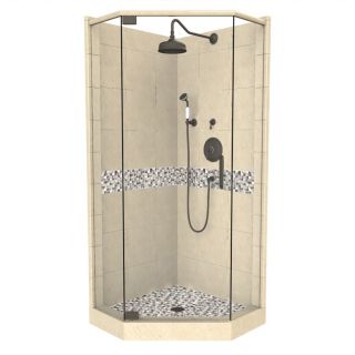 American Bath Factory Java 86 in H x 32 in W x 36 in L Medium with Accent Neo Angle Corner Shower Kit