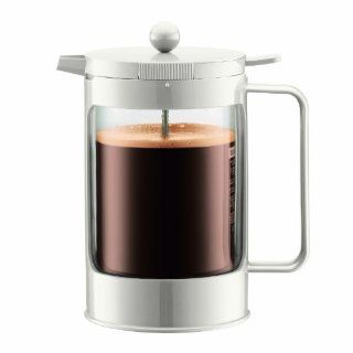 Bodum Bean Double Wall Insulated French Press 51 Ounce Coffee Maker, White Kitchen & Dining