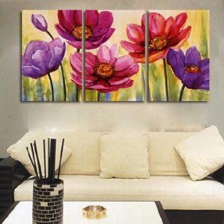 Spring Flowers 100% Hand Painted Modern Oil Painting Canvas Art Wall Art Home Decoration 3 Piece Wall Art Unframe and Unstretch  
