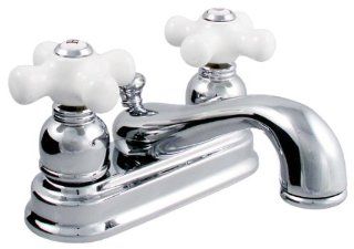 LDR 950 40308CP Double Handle Lavatory Faucet with Pop Up, Chrome   Double Handle Utility Sink Faucets  