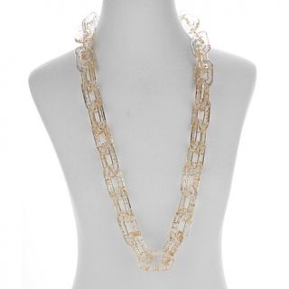 Rara Avis by Iris Apfel Clear Resin and Gold Color Foil 37" Necklace