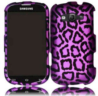 For Samsung Galaxy Reverb M950 Hard Design Cover Case Purple Leopard Cell Phones & Accessories