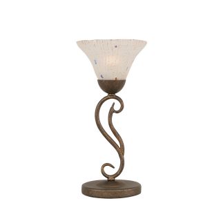 17 in Bronze Touch Indoor Table Lamp with Glass Shade