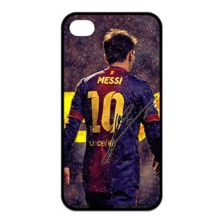 Barcelona Messi iPhone 4 Case Athlete & Sports Stars Series Protective Case Cover for iPhone 4 & 4S   1 Pack   Messi(Black) Cell Phones & Accessories