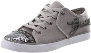 Guess Women's Browny Lace Up Fashion Sneaker, Ash Grey Fabric, 5.5 M US Shoes