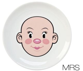 Mrs Food Face Dinner Plate      Gifts