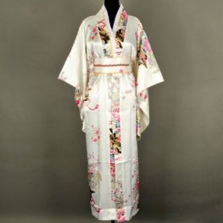 Shanghai Tone Deluxe Kimono Robe Yukata Japanese Dress w/ Obi One Size Adult Sized Costumes Clothing