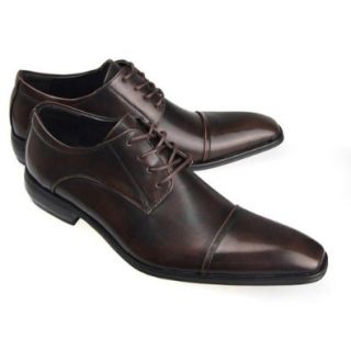 Men's Dress Shoes With Straight Tip Lace up Style 115531, Dark Brown, 50 EU (US Men's 13.5 M) Loafers Shoes Shoes