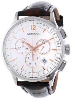 Movado Men's 0606576 Circa Brown Crocodile Embossed Leather Strap Watch at  Men's Watch store.