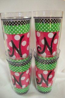 Mudpie N gifted Initial Tumbler (set of 4) Kitchen & Dining