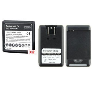 CommonByte NEW 2X REPLACEMENT BATTERY + WALL CHARGER FOR Samsung Infuse SGH i997 4G Cell Phones & Accessories