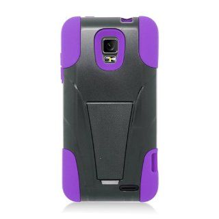 Eagle Cell ZTE Z998 Hybrid Case with Y Stand   Retail Packaging   Purple/Black Cell Phones & Accessories