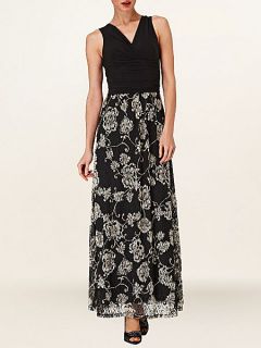 Phase Eight Textured lace maxi dress Black