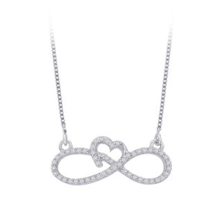 sideways infinity with heart necklace in 10k white gold $ 379 00