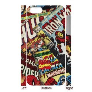 Apple iPhone 5 3D Hard TPU Case with Marvel Comics Avengers Background Cell Phones & Accessories