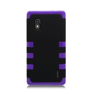 Eagle Cell PALGE970D6PLBK Hybrid Rugged TUFF eNUFF Case for the LG Optimus G E970   Carrying Case   Retail Packaging   Purple/Black Cell Phones & Accessories