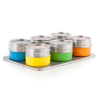 Cook In Colour Set of 6 Spice Jars and Stand      Homeware
