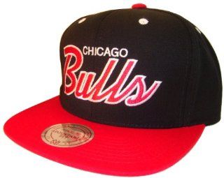 Chicago Bulls Mitchell & Ness Black & Red Adjustable Snap Back Snapback Baseball Cap Hat 
