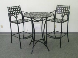 CONTEMPO BAR BISTRO SET   BAR TABLE and 2 CHAIRS with ARMS in a BLACK FINISH   PATIO FURNITURE Patio, Lawn & Garden