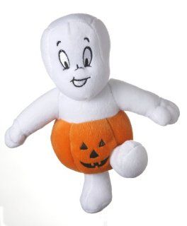 Casper the Friendly Ghost 9 Inch Halloween Plush Dog Toy in a Pumpkin Costume  Pet Squeak Toys 
