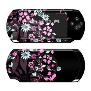Dark Flowers Design Protective Decal Skin Sticker for Sony PlayStation PSP Street E1004 Handheld Game Console Software
