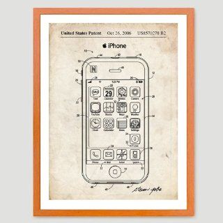 iPHONE POSTER US Patent Print 18x24 Poster Apple Computer Steve Jobs Cell Phone Reproduction Gift  