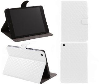 iTALKonline PADWEAR GLOSSY SHINY HEX TEXTURE STITCHING PU LEATHER LUXFOLIO BOOK Executive WHITE Wallet Case/Cover/Stand With SMART TILT Horizontal Viewing STAND For Apple iPad Mini Tablet (Wi Fi and Wi Fi + 3G) 16GB 32GB 64GB Computers & Accessories