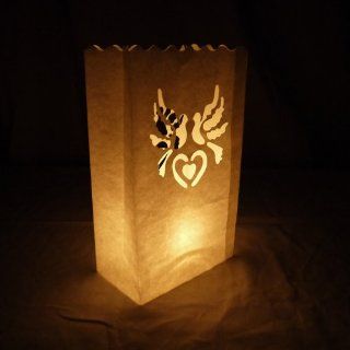 White Doves Paper Luminaries Bag (10 Pack)   Decorative Candle Lanterns