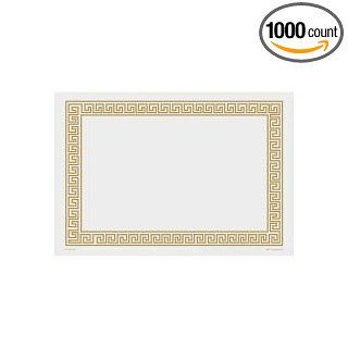 Hoffmaster Dollar Wise Gold Greek Key Printed Design Placemat, 10 x 14 inch    1000 per case.