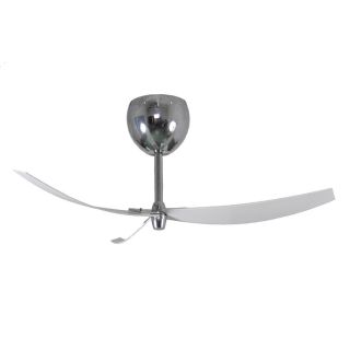 Harbor Breeze Blue Hill 52 in Polished Chrome Indoor Flush Mount Ceiling Fan with Remote Control ENERGY STAR