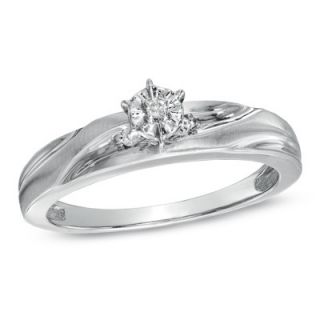 Diamond Accent Engagement Ring in 10K White Gold   Zales