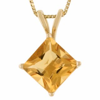 princess cut citrine pendant in 14k gold orig $ 229 00 194 65 10