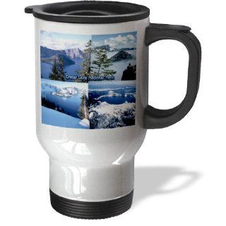 3dRose Crater Lake National Park Collage Stainless Steel Travel Mug, 14 Ounce Kitchen & Dining