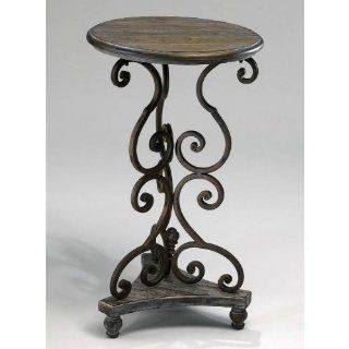 Cyan Lighting 02460 Thompson   32" Scroll Side Table, Distressed Gray/Golden Antiqua Finish   End Tables