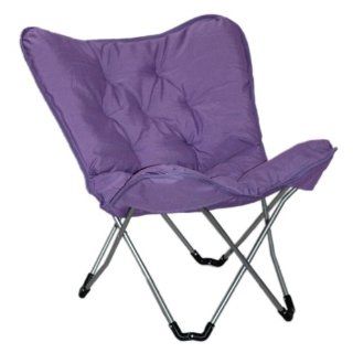 Sharper Image Plush Memory Foam Dorm Chair   Purple  Office Supplies 