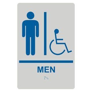 ADA Men Braille Sign RRE 150 BLUonPRLGY Mens / Boys  Business And Store Signs 