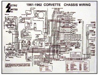 1961 1962 Corvette C1 Wiring Diagram 17X22 Laminated Automotive
