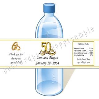 20 25th 50th Anniversary Water Bottle Labels Golden Silver VINYL WATERPROOF Health & Personal Care