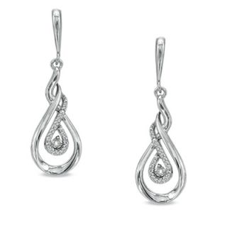 10 CT. T.W. Diamond Double Loop Twist Drop Earrings in Sterling