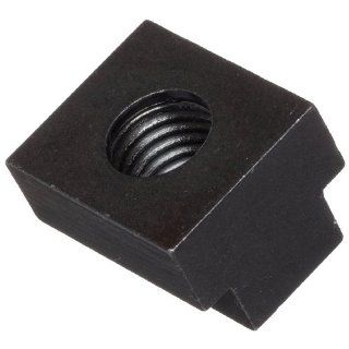 Steel T Slot Nut, Black Oxide Finish, Right Hand Threads, Class 6H M10 Threads, 16mm Height Slot Depth, Made in US