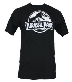 Jurassic Park Mens T Shirt   Classic Movie Cracked White Logo Image Clothing