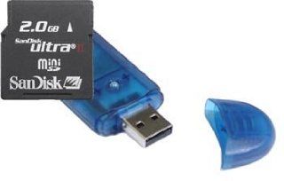 Sandisk 2GB MiniSD ULTRA II (SDSDMU 2048) & BlueProton USB 2.0 Card Reader Writer Computers & Accessories