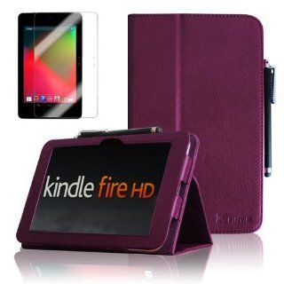 Fintie (Purple) Folio PU Leather Case Cover for Kindle Fire HD 7 Inch Tablet with Free Stylus and Screen Protector (Automatic Sleep/Wake Feature)   9 colors options AAA Kindle Store