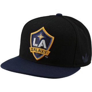 World Cup adidas L.A. Galaxy Flat Bill Snap Back Adjustable Hat   Black/Navy Blue  Baseball Caps  Sports & Outdoors