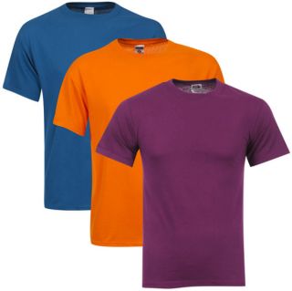 Fruit of the Loom/Jerzees Mens 3 Pack T Shirts   XXL   Lilac/Orange/Sea Blue      Clothing