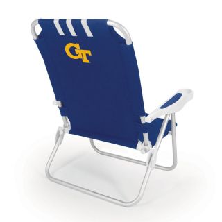 Picnic Time Indoor/Outdoor Cast Aluminum Metallic Georgia Tech Yellow Jackets Folding Chair