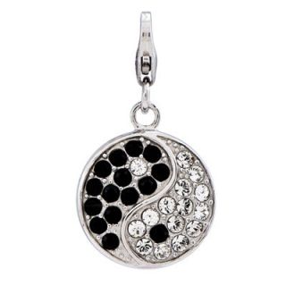 crystal black and white ying yang charm in sterling silver $ 48 00 add