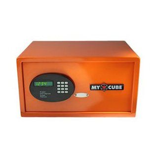 MyCube Keypad Lock Safe with Internal Power Surge   Orange Electronics