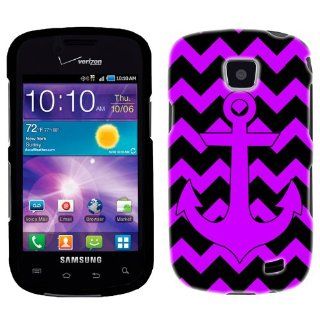 Samsung Illusion Anchor Chevron Purple and Black Pattern Phone Case Cover Cell Phones & Accessories